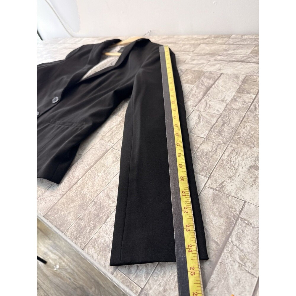 Ann Taylor women's size 8 jacket blazer black weave button front - Picture 11 of 13